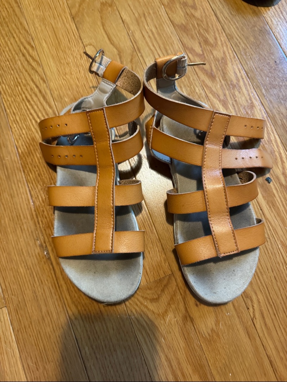 Cat & Jack Girls Tan Strappy Gladiator Sandals
